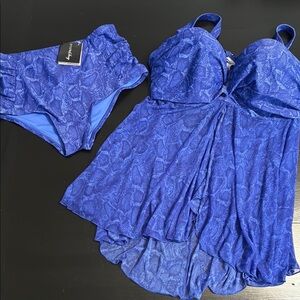 Smart & Sexy Blue 2 Piece Swimsuit.  bottoms size M; top size 36D NWT